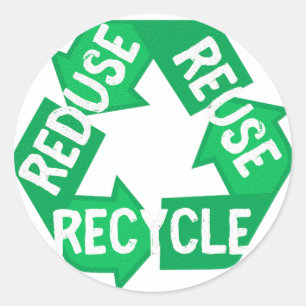 Earth Day Reduce Reuse Recycle Mobius Loop Classic Round Sticker