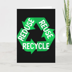 Earth Day Reduce Reuse Recycle Mobius Loop T Shirt Card