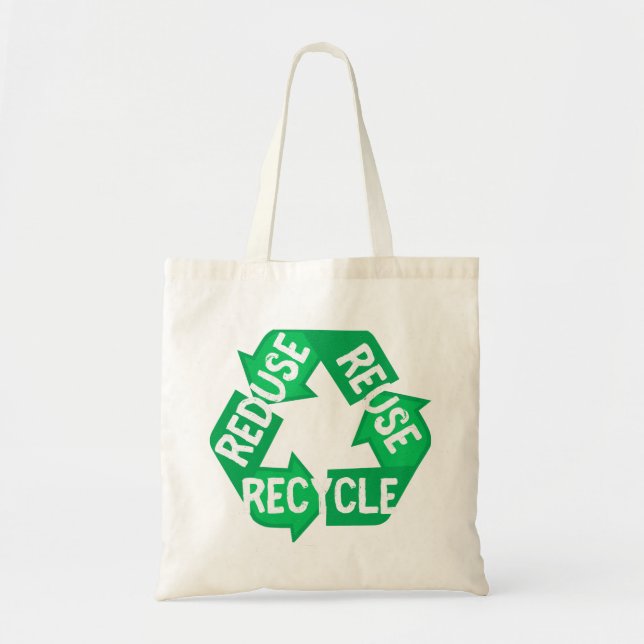 Earth Day Reduce Reuse Recycle Mobius Loop Tote Bag (Front)
