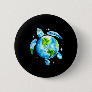 Earth Day Restore Earth Sea Turtle Art Save The Pl 6 Cm Round Badge