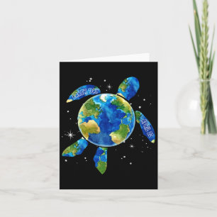 Earth Day Restore Earth Sea Turtle Art Save The Pl Card