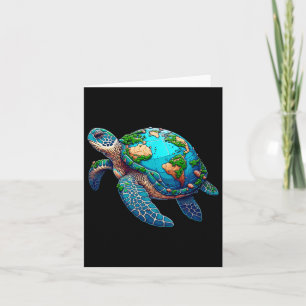 Earth Day Restore Earth Sea Turtle Art Save The Pl Card