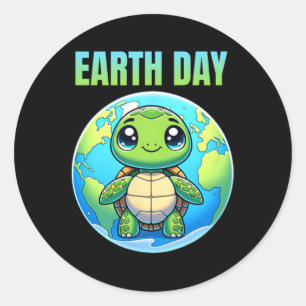 Earth Day Restore Earth Turtle 2025 Classic Round Sticker