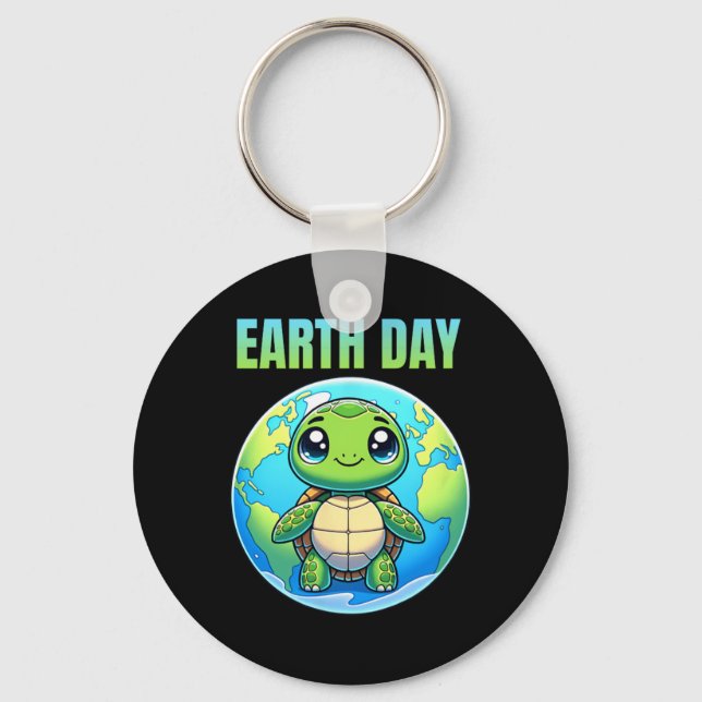 Earth Day Restore Earth Turtle 2025  Key Ring (Front)