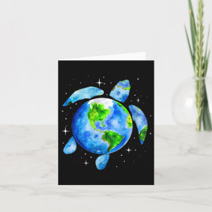 Earth Day Restore Save The Planet Earth Sea Turtle Card