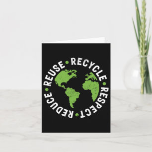 Earth Day Reuse Recycle Reduce Respect Grunge  Card