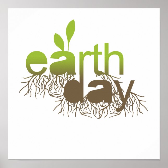 Earth Day roots brown Poster (Front)
