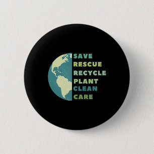 Earth Day Save 6 Cm Round Badge