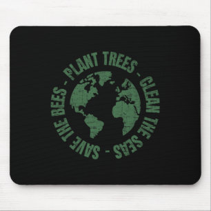 Earth Day Save Bees Plant Trees Clean Seas Environ Mouse Pad