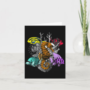 Earth Day Save Coral Reefs Sea Fish Seahorse Coast Card