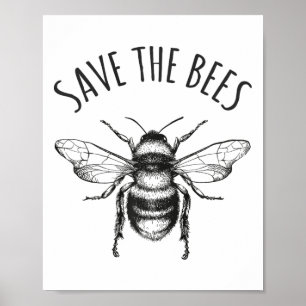 Earth Day Save Our Planet Save The Bees T Shirt Pr Poster