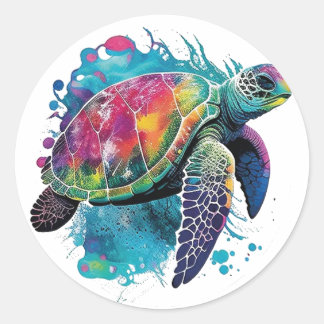 Earth Day, Save Our Sea Turtles Marine Life Classic Round Sticker