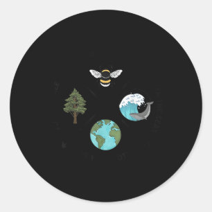 Earth Day Save The Bees Plant More Trees Clean The Classic Round Sticker