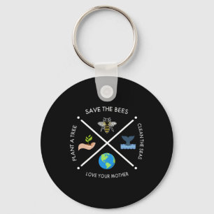 Earth Day Save The Bees Plant More Trees Clean The Key Ring