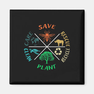 Earth Day Save The Bees Plant More Trees Clean The Magnet