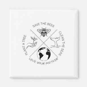 Earth Day Save The Bees Plant More Trees Clean The Magnet