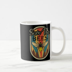Earth Day Save The Bees Retro Graphic Earth Day Pa Coffee Mug