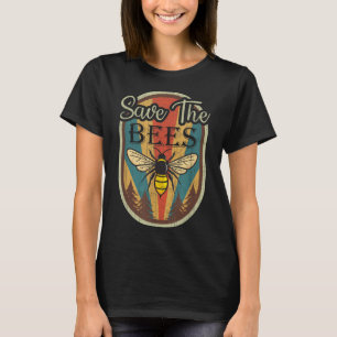 Earth Day Save The Bees Retro Graphic Earth Day Pa T-Shirt