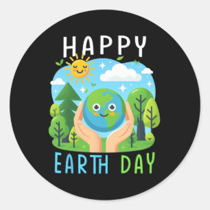 Earth Day Save The Planet Cute Earth Day  Classic Round Sticker