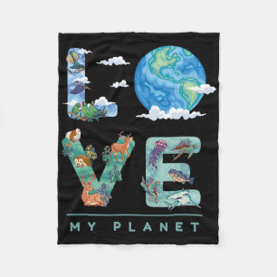 Earth Day Save The Planet Enviroment Eco Climate C Fleece Blanket