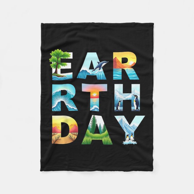 Earth Day Save Trees And Animals Environmental Pro Fleece Blanket (Front)