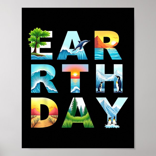 Earth Day Save Trees And Animals Environmental Pro Poster (Front)