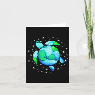 Earth Day Sea Turtle Art  Card