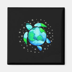Earth Day Sea Turtle Art  Magnet