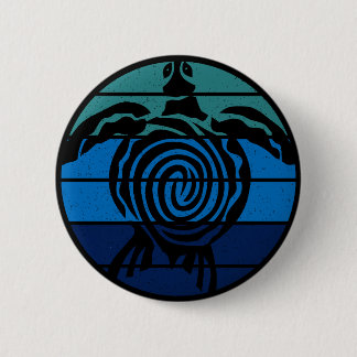 Earth Day, Sea Turtle, Clean the Ocean 6 Cm Round Badge