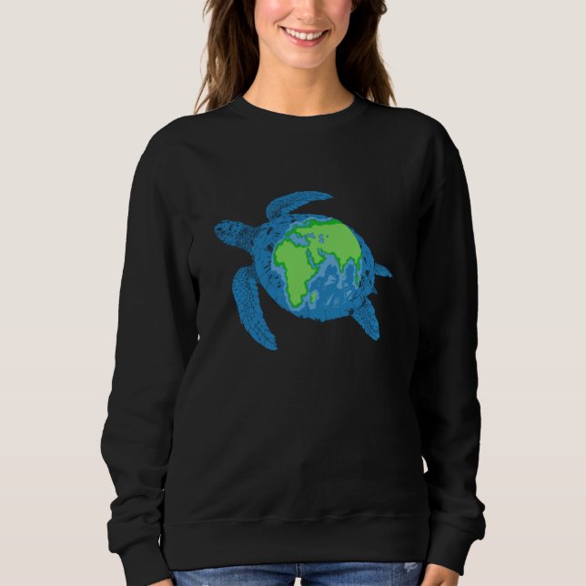 Earth Day Sea Turtle Graphic Sweatshirt (Front)