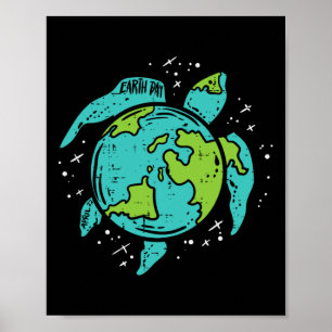 Earth Day Sea Turtle Save Our Ocean Animal Men Wom Poster