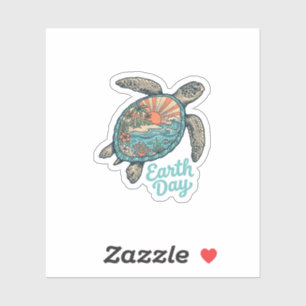 Earth Day Sea Turtle Vintage Engraving Shirt Desig