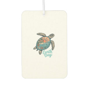 Earth Day Sea Turtle Vintage Engraving Shirt Desig Car Air Freshener