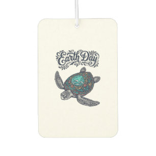 Earth Day Sea Turtle Vintage Engraving Shirt Desig Car Air Freshener
