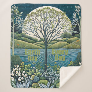Earth Day Sherpa Blanket