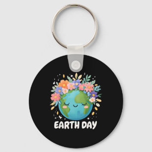 Earth Day Shirt Cute And Floral Planet Earth Day 2 Key Ring