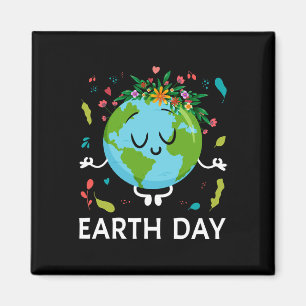 Earth Day Shirt Floral Cute And Peaceful Planet Ea Magnet
