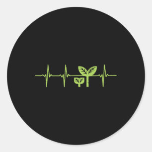 Earth Day Shirt Pro Environment Plant Heartbeat Gi Classic Round Sticker