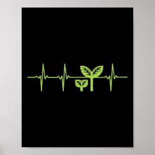 Earth Day Shirt Pro Environment Plant Heartbeat Gi Poster