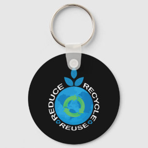 Earth Day Shirt Reduce Reuse Recycle Save The Plan Key Ring
