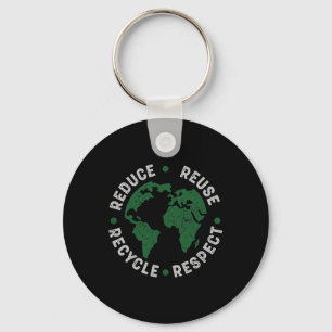 Earth Day Shirt Teacher Recycle Vintage Recycling Key Ring