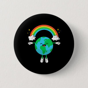Earth Day Shirts Women Men Happy Earth Day Rainbow 6 Cm Round Badge