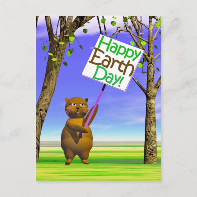 Earth Day Sign Postcard (Front)