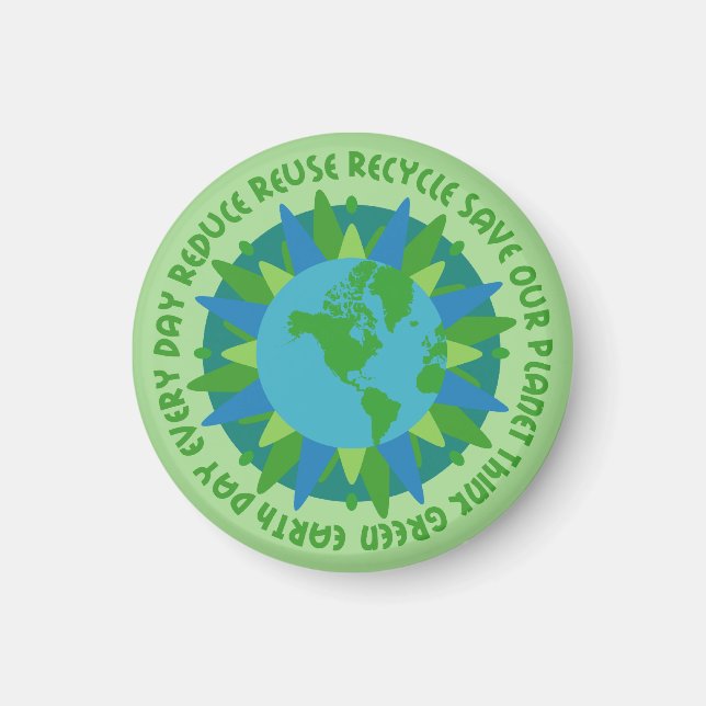 Earth Day Slogans Magnet (Front)