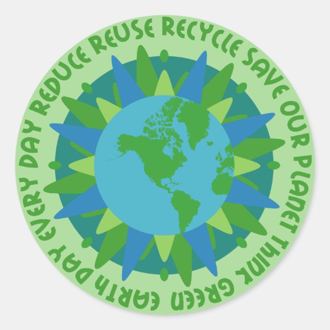 Earth Day Slogans Stickers (Front)