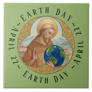 Earth Day & St. Francis of Assisi Ceramic Tile