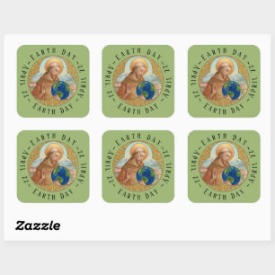 Earth Day & St. Francis of Assisi Square Sticker