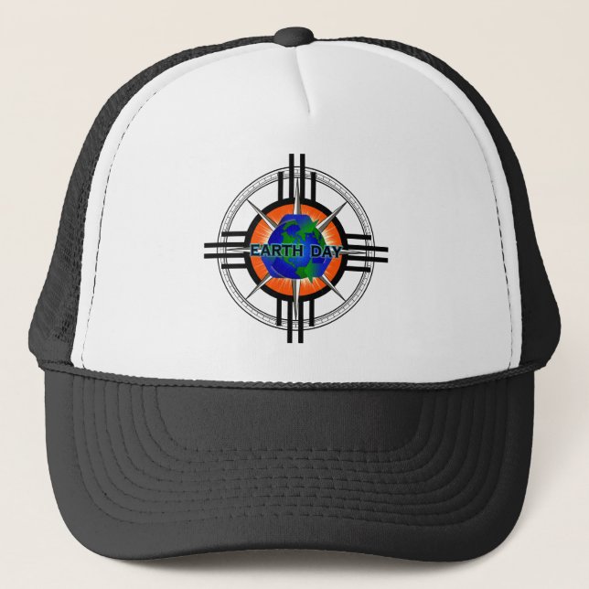Earth Day Star Crown Trucker Hat (Front)
