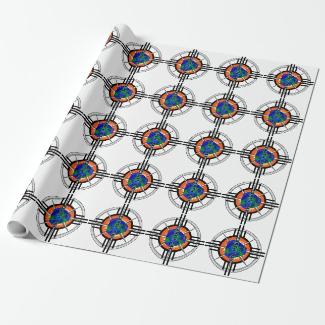 Earth Day Star Crown Wrapping Paper (Unrolled)