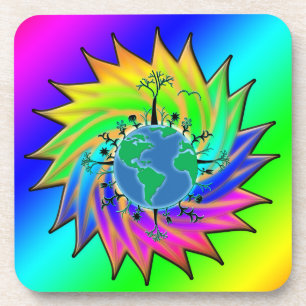Earth Day ~ Sunburst Coaster
